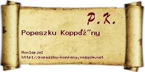 Popeszku Koppány névjegykártya